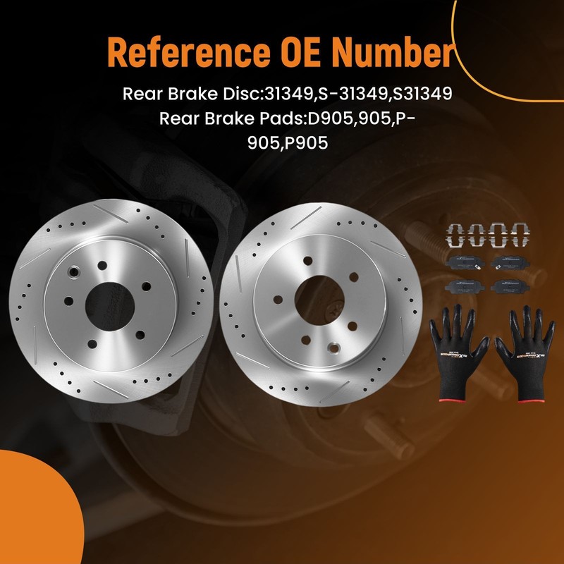 Rear Disc Brake Rotors Ceramic Pads for Nissan Rogue Sport 2017-20/350Z 2003-05 gallery