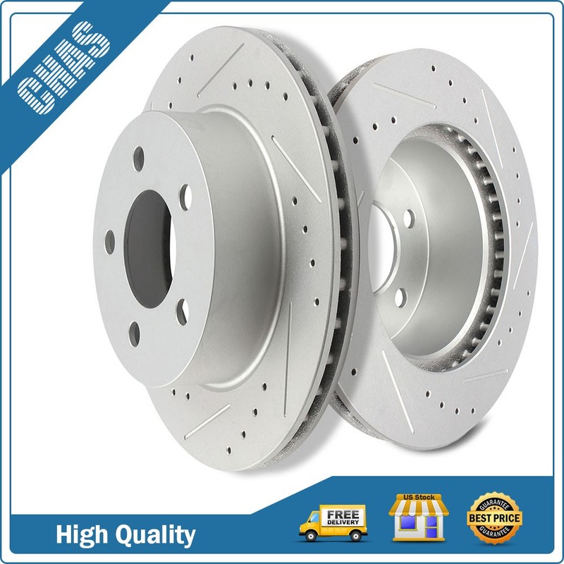 Front Drilled And Slotted Brake Rotors Fits 1990-1999 Jeep Cherokee Wrangler