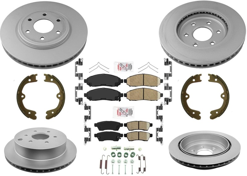 Performance GEO Coated Rotors Brake Pads For Frontier 05-15 2.5 Rear Wheel Drive