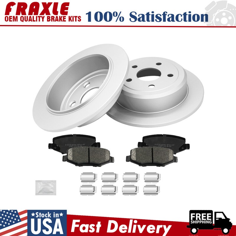 Rear Disc Brake Rotors+Ceramic Pads For 2007-2017 Jeep Wrangler 2018 Wrangler JK