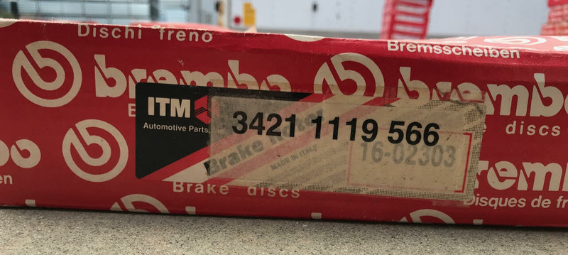 *Brembo Rear Brake Rotor – 34-21-1-119-566 – Fits BMW 528i 1979-1981