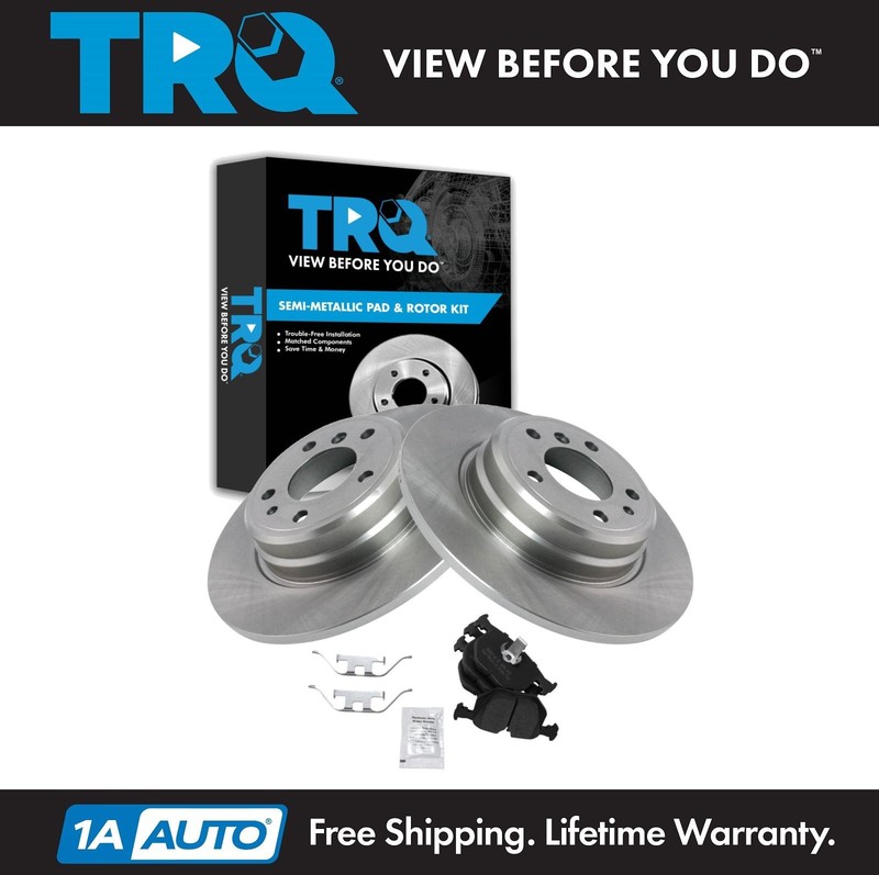TRQ Rear Brake Pad & Rotor Kit Fits 1995-2001 BMW 740i 740iL