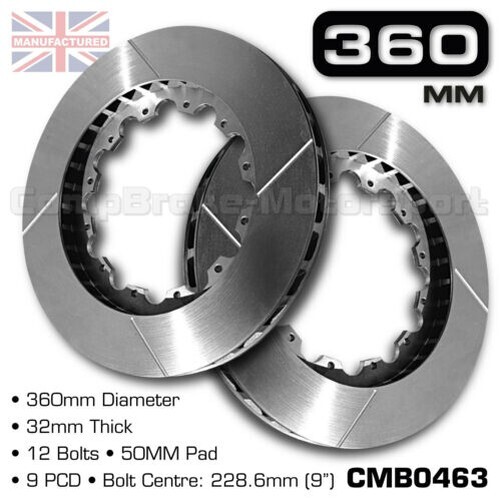 BRAKE DISCS / ROTOR 360MM X 32MM 12 BOLT (50MM PAD) 9″ PCD (PAIR) CMB0463