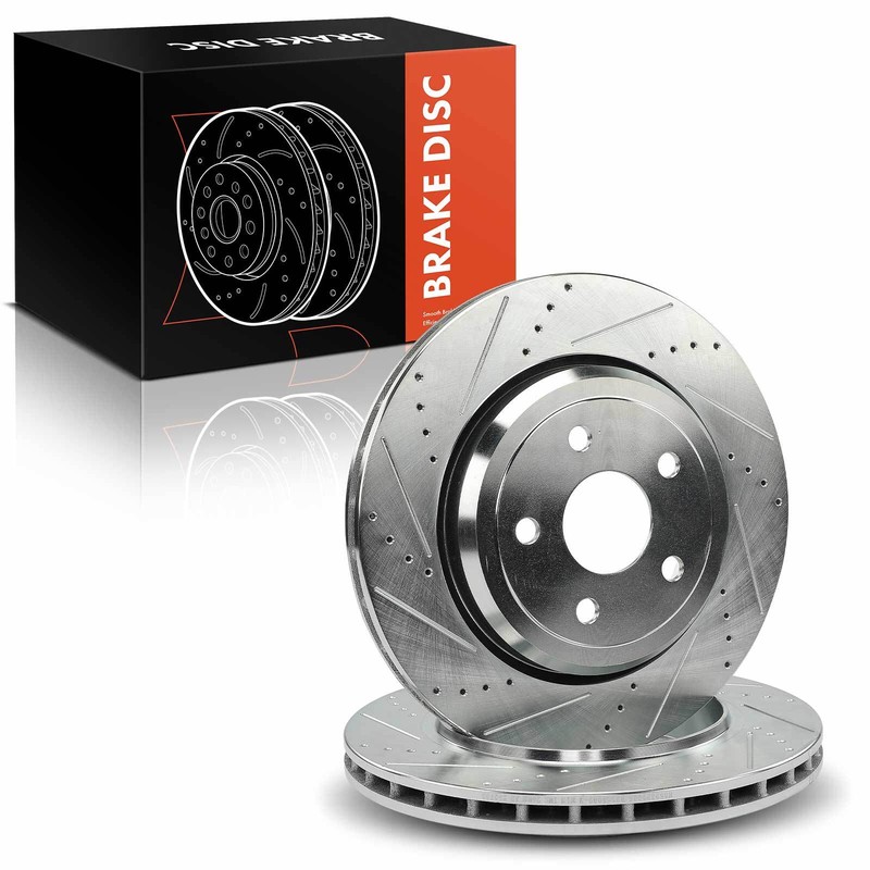 2x Rear LH & RH Side Drilled Brake Rotors for Dodge Durango Jeep Grand Cherokee gallery