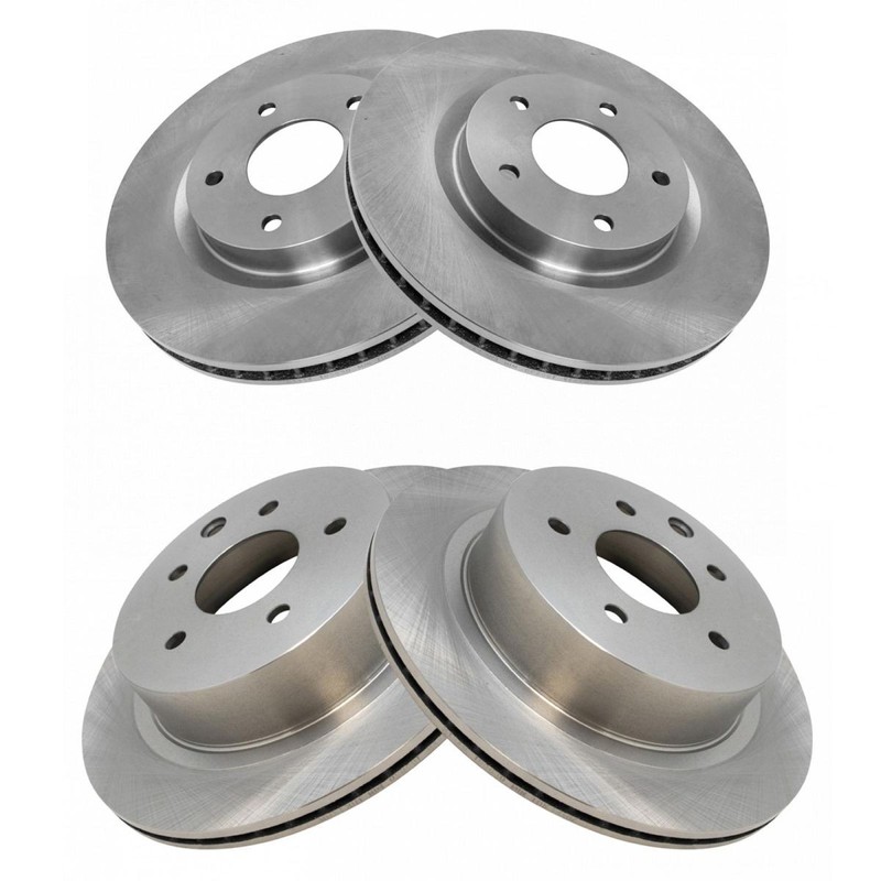 TRQ Front & Rear Disc Brake Rotor Kit Set of 4 for Nissan Rogue & Rogue Select gallery