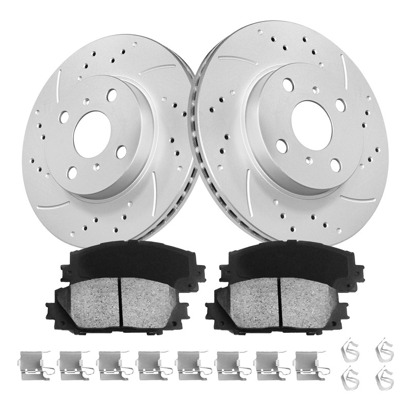 Front Brake Rotors Ceramic Pad Brake Calipers fits Toyota Prius C Yaris Scion iQ gallery