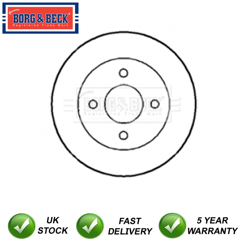 1x Brake Disc Rear Borg & Beck Fits Nissan Micra 2000-2003 1.0 1.4 432065F001