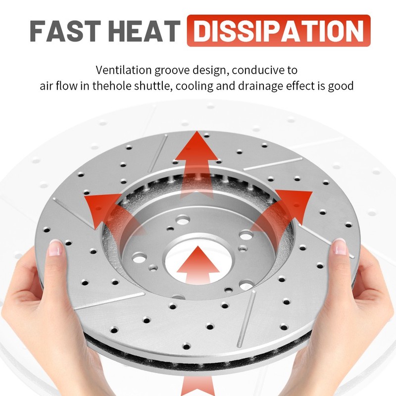 Front Drilled Brake Rotors Ceramic Pads Set for Hyundai Sonata Kia Optima Hybrid gallery