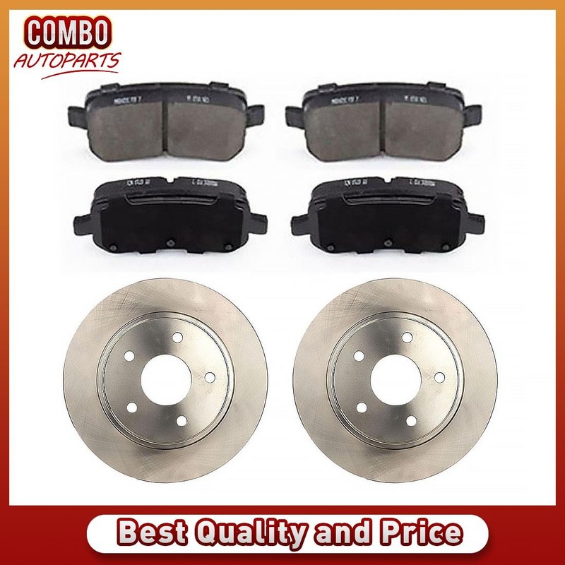 Rear Brake Rotors Ceramic Brake Pads for 2008 2009 2010 Dodge Grand Caravan