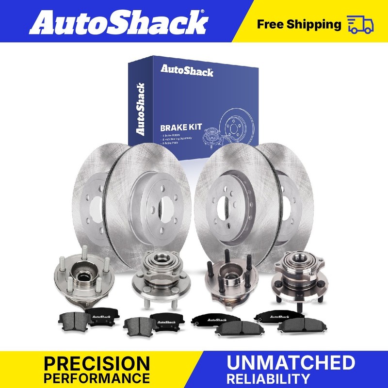 Front Rear Brake Rotors Premium Pads Wheel Hub Kit for Toyota, Prius V 2012-2017
