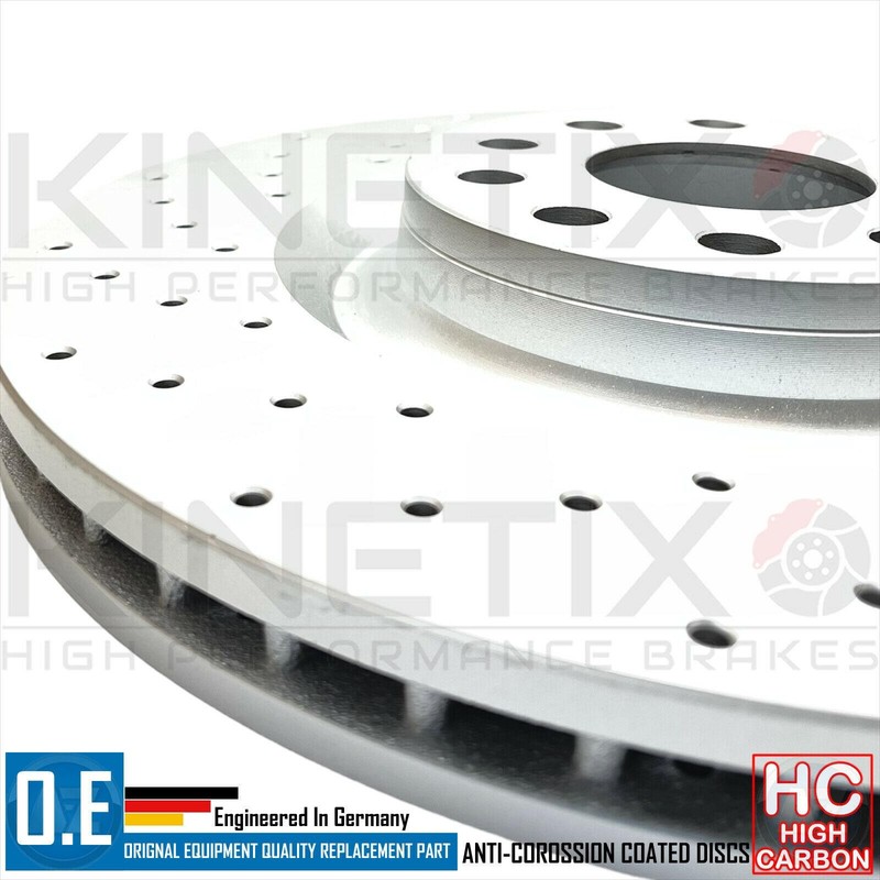 FOR VW GOLF R32 MK5 CROSS DRILLED FRONT BRAKE DISCS MINTEX PADS 345mm gallery