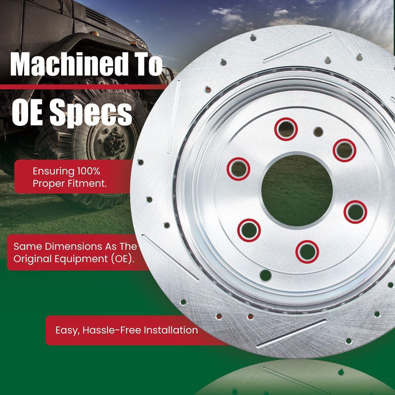 13.86" Front Drilled Rotors Brake Pads for LINCOLN MKS 2013-2016 & MKT 2013-2019 gallery
