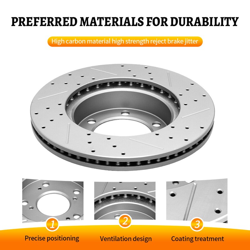 Front & Rear Drilled Rotors Brake Pads for Hyundai Elantra Kia Forte Soul gallery