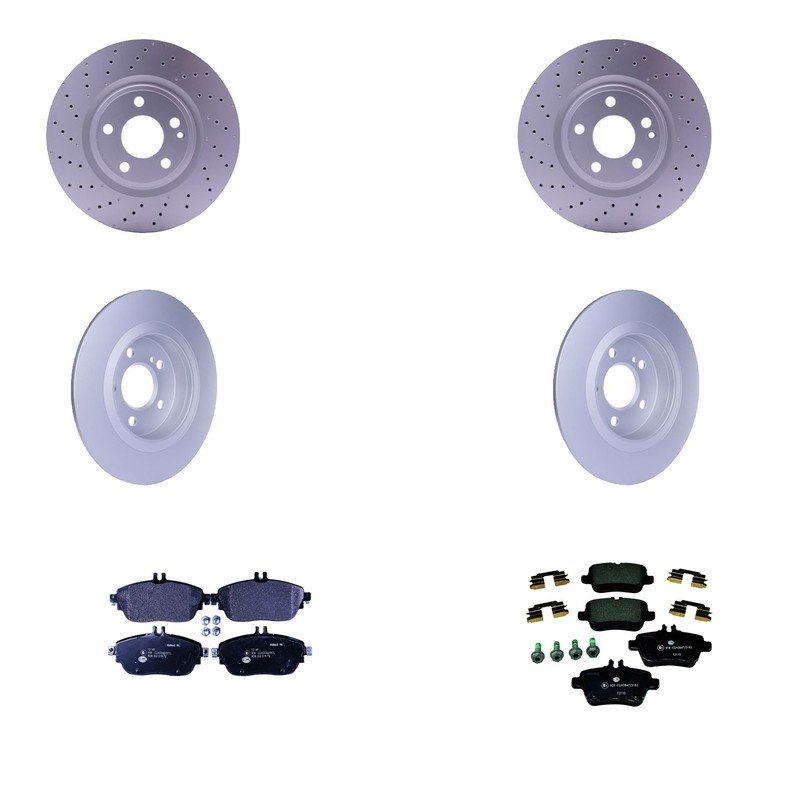 Hella Front & Rear Rotors Low-Met Disc Brake Pad Kit For C117 CLA250 X156 GLA250
