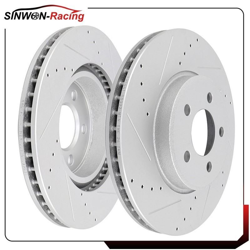 Front Brake Discs Rotors For Dodge Challenger 2012 – 2018 Vented and Drilled