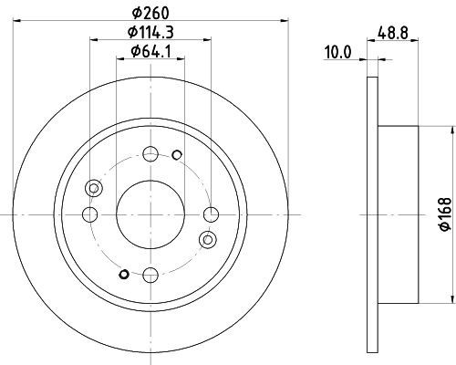2X Mintex MDC820 Rear Brake Discs 260mm Solid Fits Acura Honda Rover 600 Accord
