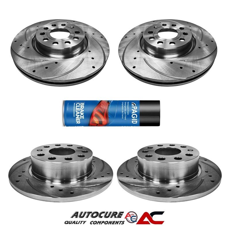 FITS VW SCIROCCO R LINE 2.0 TDI MK3 FRONT & REAR DRILLED AND GROOVED DISCS ONLY