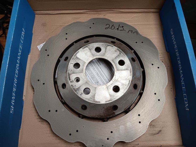 Resurfaced OEM Rear 330mm Drilled Composite Wavy Brake Disc Rotor for Audi RS5