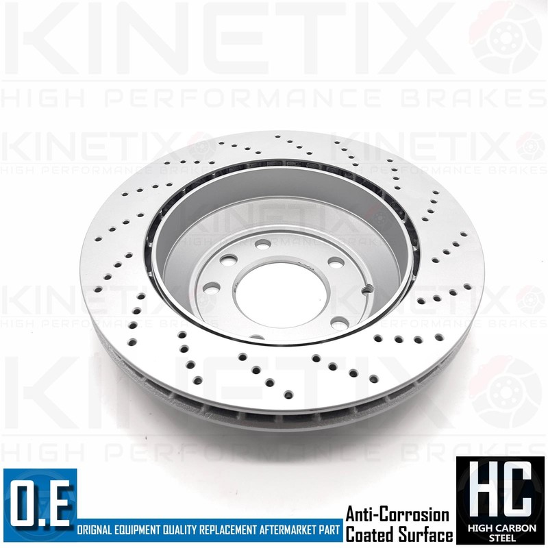 FOR PORSCHE CAYENNE 3.2 2003 - 2007 DRILLED REAR BRAKE DISCS BREMBO PADS 330mm gallery