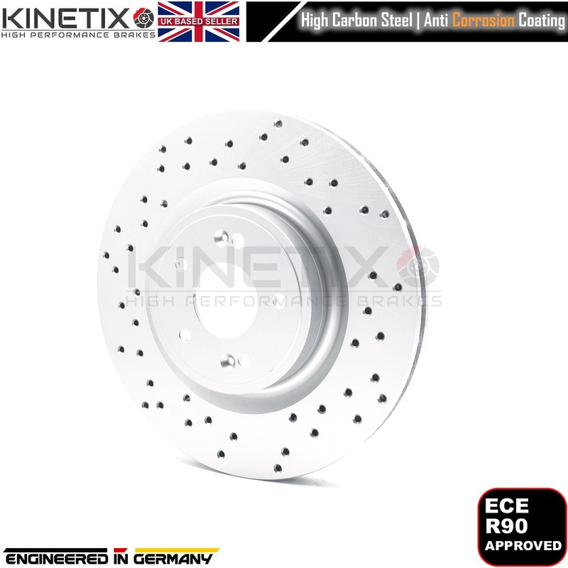 FOR KIA STINGER 3.3 T-GDI 2017- FRONT CROSS DRILLED BRAKE DISCS PADS 350mm gallery