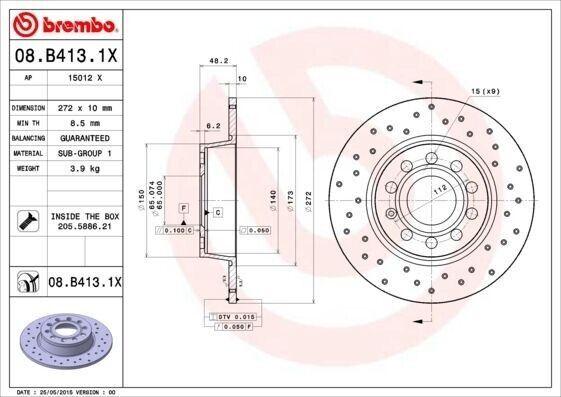 2x Brake Discs Pair Solid Rear 272mm BBD5200 Borg & Beck Set 1K0615601AA Quality gallery