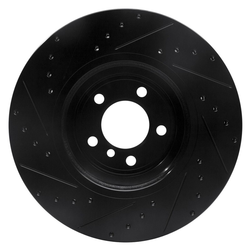 For BMW 750i 06-08 Brake Rotor eLINE Drilled & Slotted 1-Piece Front Passenger gallery