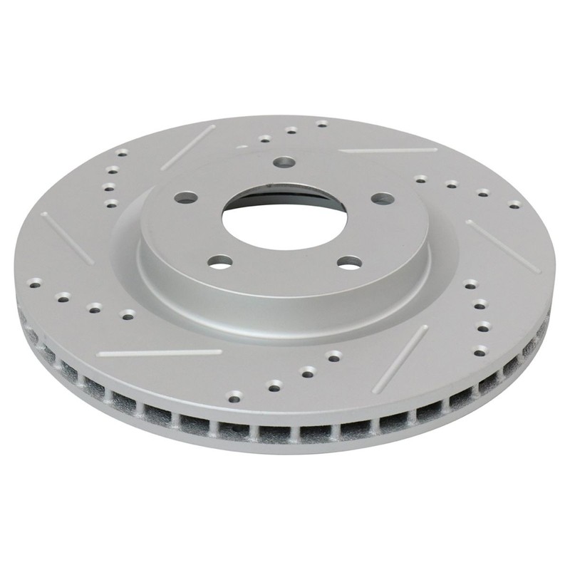 TRQ Front Rear Performance Drilled Slotted Zinc Coated Rotor Kit for Rogue gallery