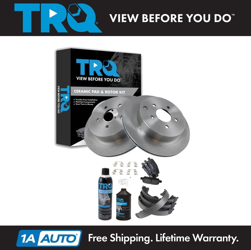 TRQ Rear Brake Pad & Rotor Kit Fits 2013-2019 INFINITI 2010-2019 Nissan