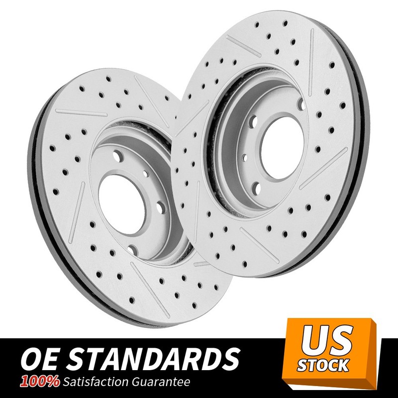 256mm Front Drilled Brake Rotors for Dodge Attitude Hyundai Accent Kia Rio