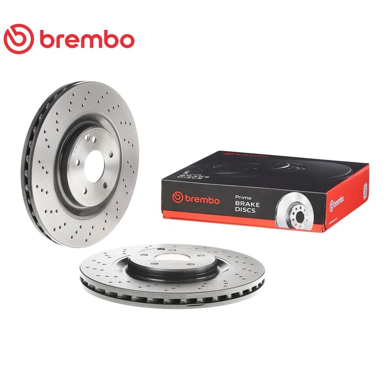Set of 2 Front UV Coated Disc Brake Rotors 345mm Brembo 09.A731.11 for C32 AMG