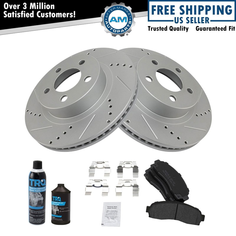 Performance & Brake Rotor & Metallic Pad Front Kit w/Chemicals