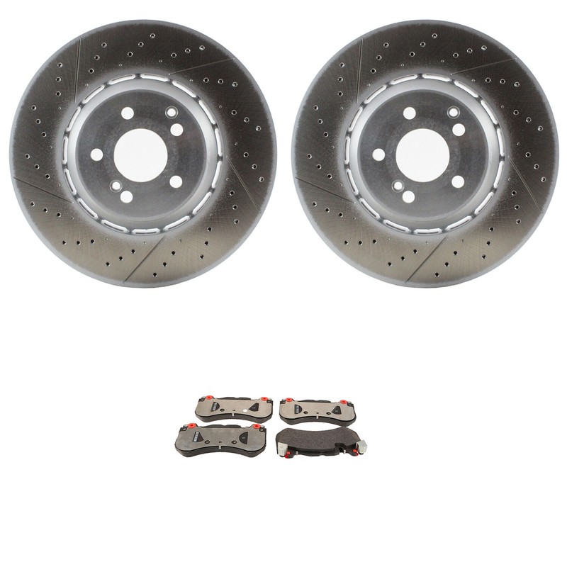 SHW Front 360mm Drilled-Slotted Rotor Genuine Disc Brake Pad Kit For C190 AMG GT