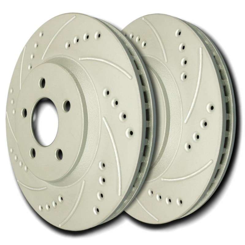 SP Performance F53-55 Drilled Slotted Brake Rotors ZRC Coating L/R Pr Front