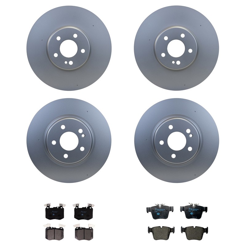 Hella Front & Rear Rotor Low-Met Disc Brake Pad Kit for Benz X253 GLC300 AWD RWD