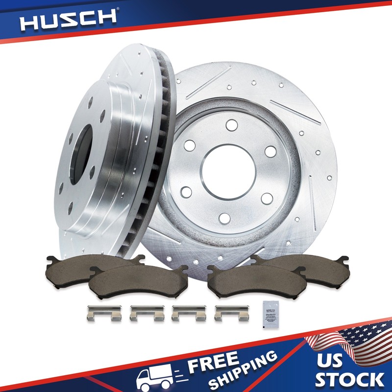 305mm FRONT – Drilled Rotors Ceramic Brake Pads For Chevy Tahoe Sierra 1500