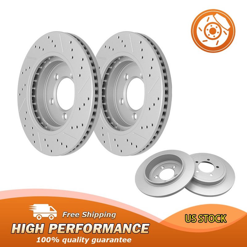 Front Rear Drilled Rotors for 2006 2007 2008 2009 2010 Ford Explorer Mountaineer