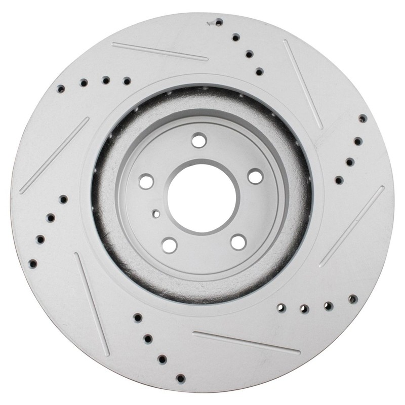 TRQ Performance Front Drilled Slotted Coated Brake Rotor Set for Infiniti Nissan gallery