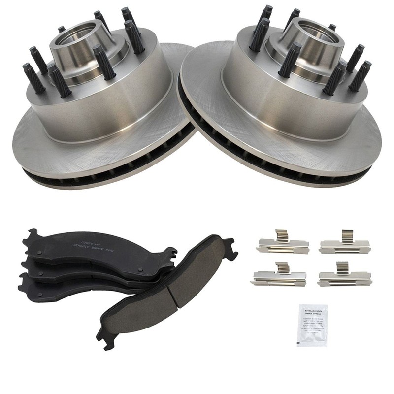 TRQ ABS Front Brake Pad & Rotor Pair Kit Ceramic for Ford Van Econoline gallery