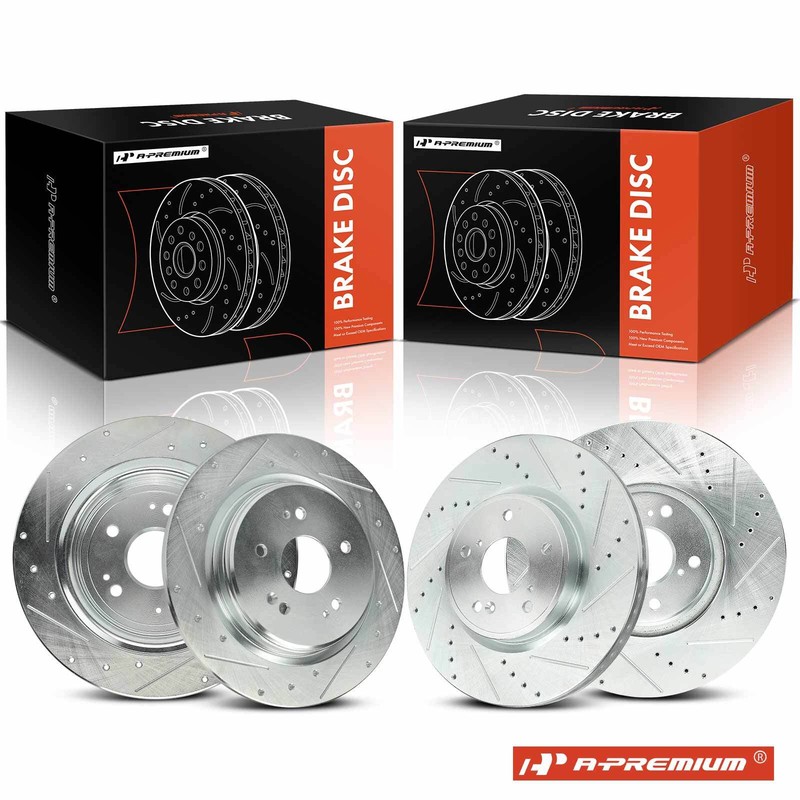 A-Premium 4x Front & Rear Side Drilled Brake Rotor for Honda CR-V 2017-2023 L4