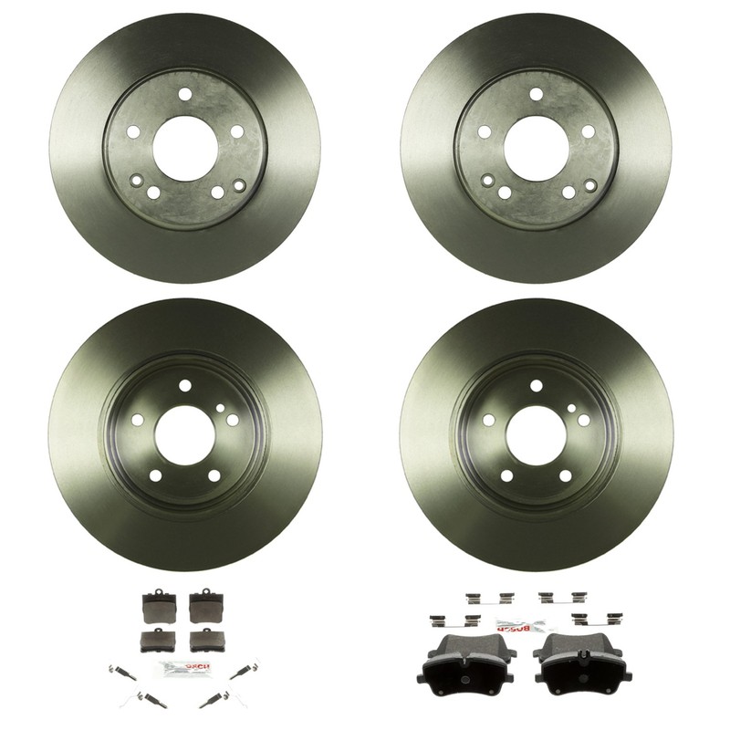 Bosch QuietCast FrontRear Rotor BlueSemi-Met Disc Brake Pad Kit for W203 C-Class