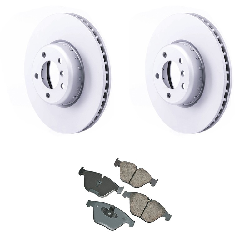 Hella Front Rotors Akebono EURO Ceramic Brake Pads Kit For E92 328i xDrive Base