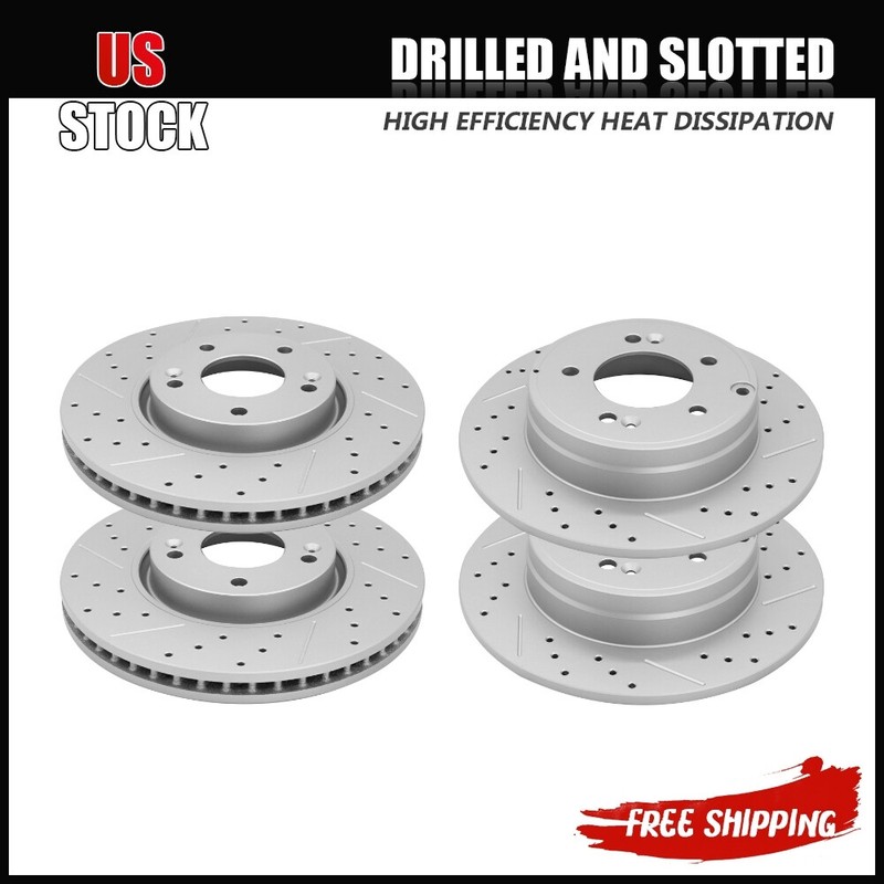 Front And Rear Brake Rotors for 2005-2011 2012 2013 Hyundai Sonata KIA Optima
