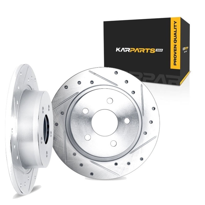 For Mazda 6 2003-2013 Brake Rotor Set | Rear | Cast Iron Rotor | Silver | Vented