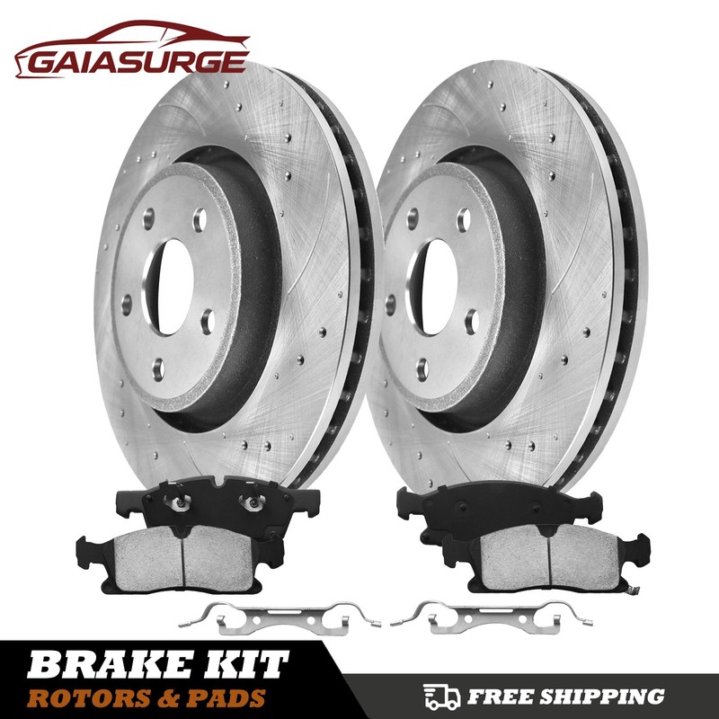 350mm Front Disc Rotors Ceramic Brake Pads for Jeep Grand Cherokee Dodge Durango