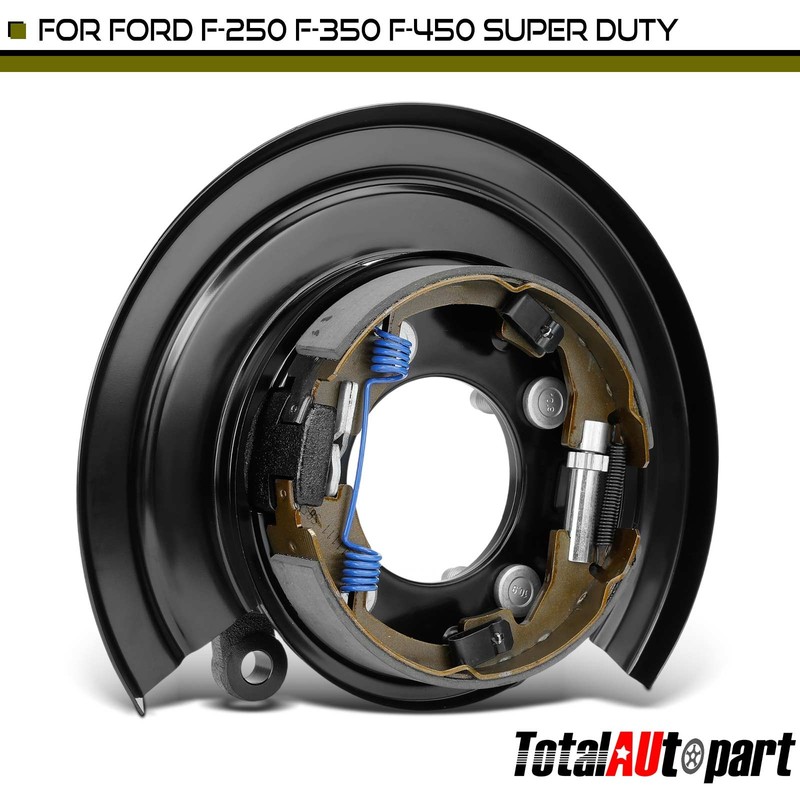 Rear Passenger Parking Brake Assembly w/ Backing Plate for Ford F250 Super Duty