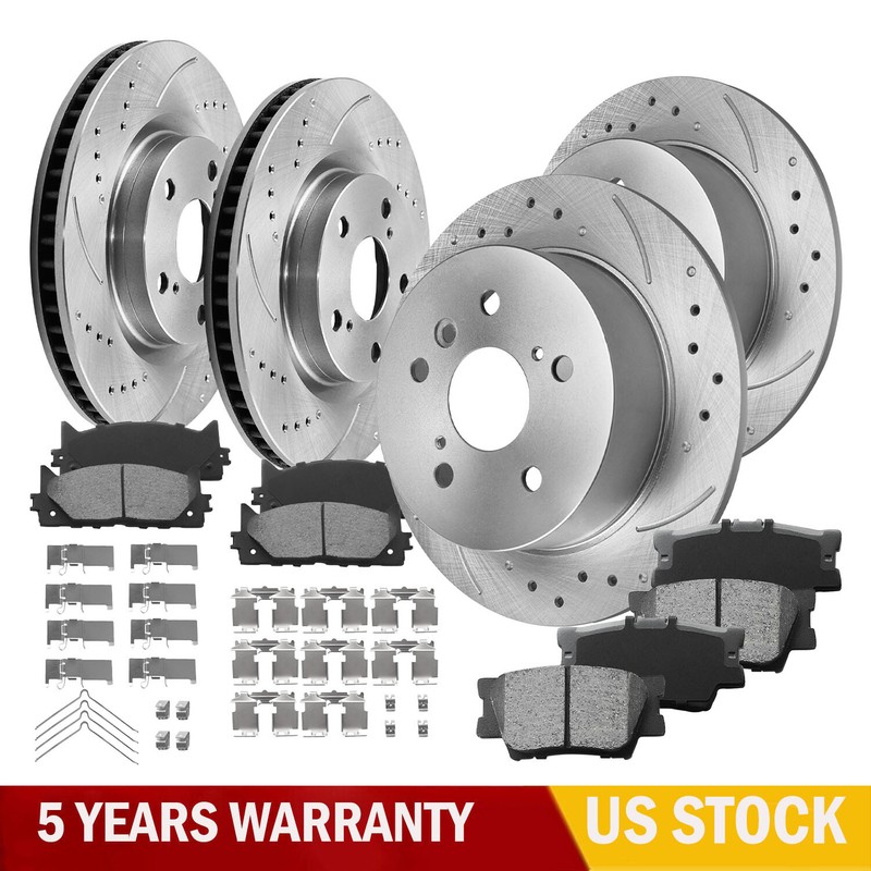 296mm Front & 281mm Rear Rotors Brake Pads for Toyota Avalon 2008-2012 3.5L