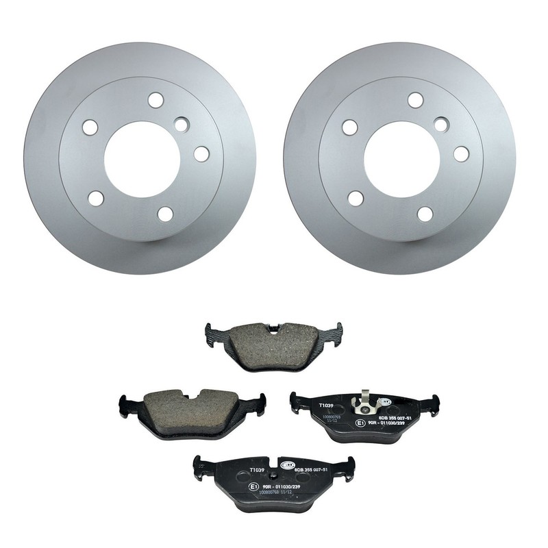Hella Rear Rotors Low-Met Disc Brake Pad Kit For E36 Z3 Roadster Coupe FI