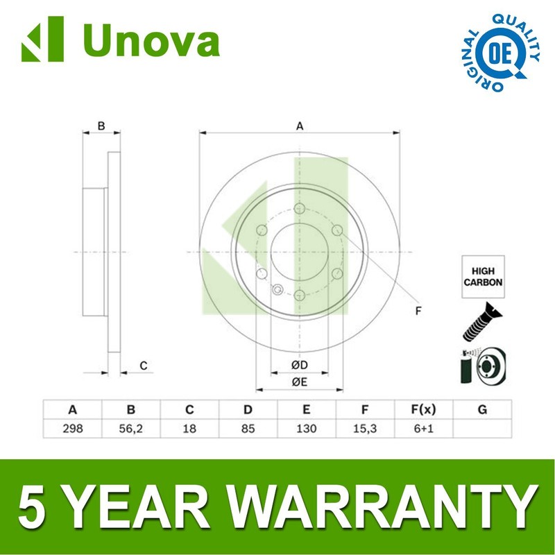 2x Brake Disc Rear Unova Fits Mercedes Sprinter 2.0 CDI 2.1 2.7 3.0 #2