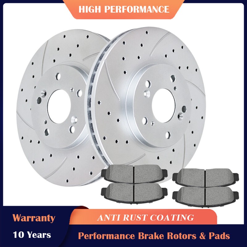 11.81″ 300mm Front Drilled Rotors + Brake Pads Fit Honda Accord Acura CL TL TSX