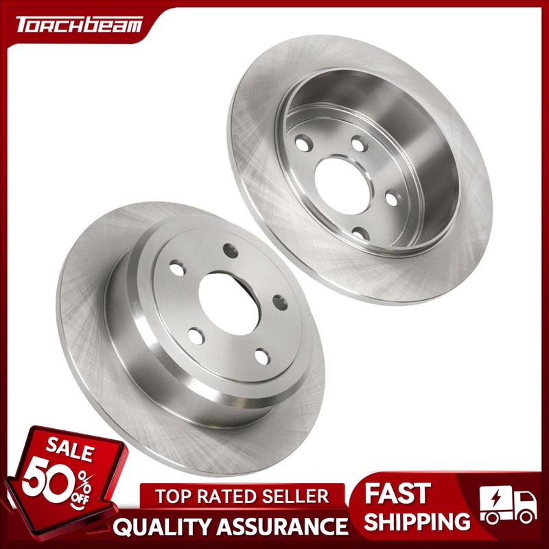 Pair For 2007-2018 Jeep Wrangler and 2018 JK Rear 316mm Solid Brake Rotors 53041